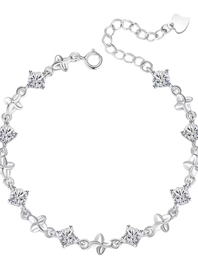 轻奢锆石幸运四叶草手链女