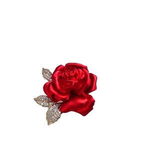 轻奢玫瑰花胸针气质女红色高级感高档胸花新款西装配饰品红玫瑰