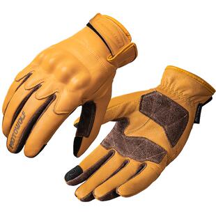 摩多狼摩托车复古手套真皮巡航机车夏季全指骑行摩旅防风四季防摔