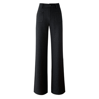 羊毛直筒裤女2025新款秋冬加厚毛呢长裤垂坠感休闲高腰窄版阔腿裤