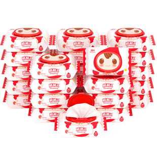 顺顺儿韩国进口婴儿手口专用湿巾纸巾新生儿湿巾纸红色20抽24包