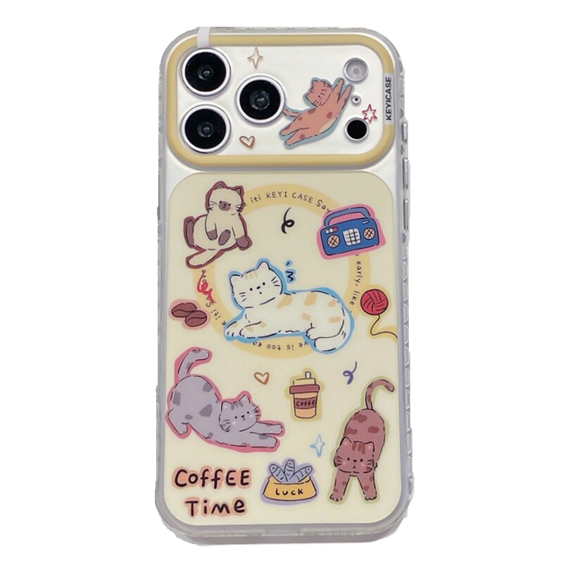 适用苹果系列iPhone17新款手机壳16promax14promax卡通咖啡小猫15promax13promax半包大孔磁吸网红女款保护套