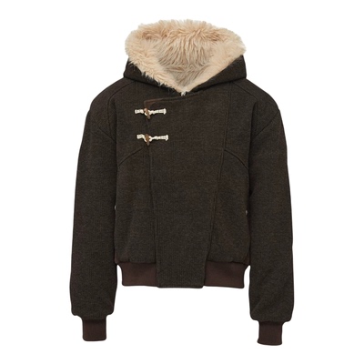 MaxDstr1500G斜门襟牛角扣新款座山雕毛呢棉服棉衣男女款冬季外套