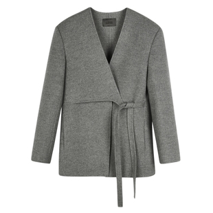 LESS冬季羊毛大衣休闲设计感毛呢西服外套2N0713070