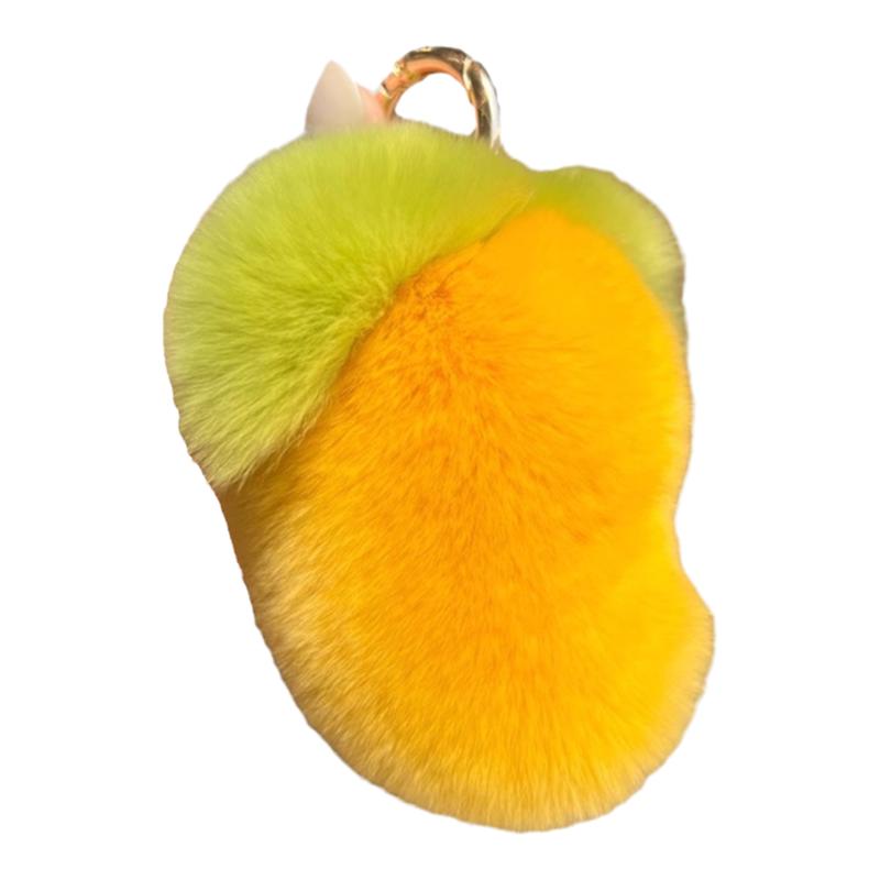真獭兔毛可爱小芒果手机包包挂件