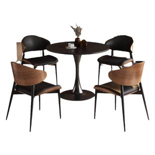 岩板实木洽谈桌椅组合售楼处办公休息区商务休闲谈判接待小圆桌子