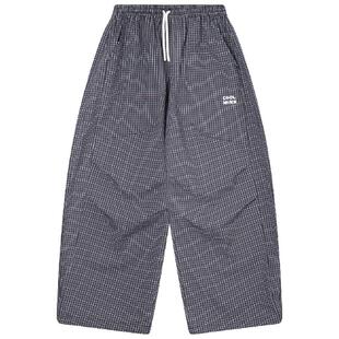 MUCMUKN【松弛格调】全棉色织格纹松弛百搭弯刀休闲裤防蚊男女夏