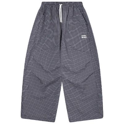 MUCMUKN【松弛格调】全棉色织格纹松弛百搭弯刀休闲裤防蚊男女夏