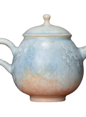 松针结晶窑变釉陶瓷油蓝茶壶