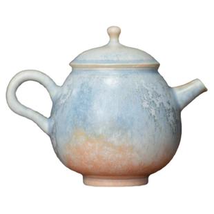 油蓝 小梨壶景德镇高温颜色釉精致茶壶茶杯松针釉窑变主人杯160ml