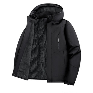 加绒加厚冲锋衣棉服男款防寒保暖防水防风工作服外套棉衣棉袄冬季