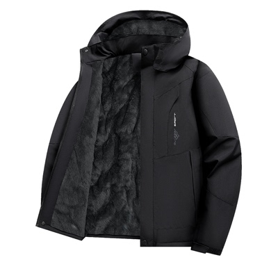 加绒加厚冲锋衣棉服男款防寒保暖防水防风工作服外套棉衣棉袄冬季