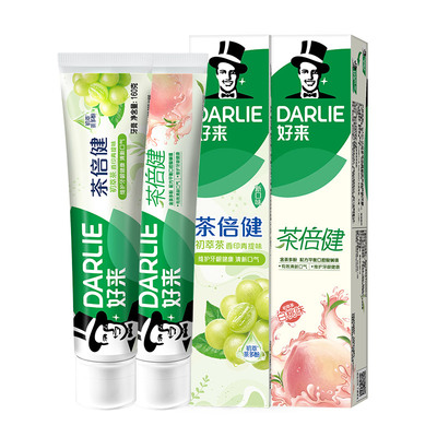好来茶倍健白桃味牙膏清新口气