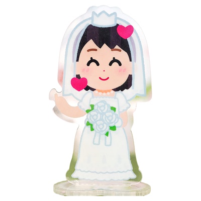 irasutoya插画小人情侣款男女亚克力立牌绕线器创意整理走线神器
