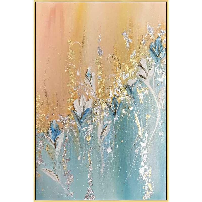 简约花卉油画花卉油画金箔金箔