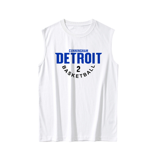 坎宁安纯棉宽肩背心活塞队男大码上衣投篮训练服夏季宽松无袖坎肩