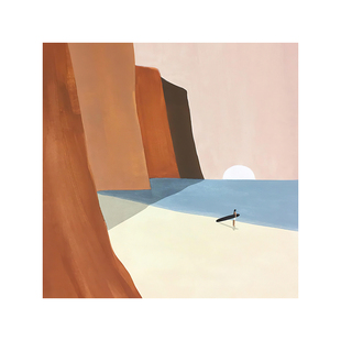 北欧沙滩海景沙发背景墙装饰画 奶油风酒店民宿客厅卧室ins挂画