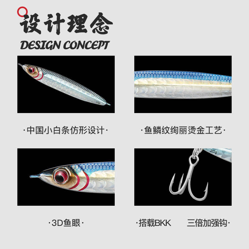 新品飞蚂蚁狂浪铁板 仿真鱼鳞 3倍加强钩 远投翘嘴鳡鱼鲈鱼路亚饵