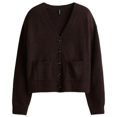 HM女装毛针织衫2025年秋季新款宽松落肩长袖v领开衫外套1301240