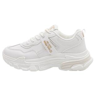 大嘴猴春季爆款皮面老爹鞋女款2026新款小白鞋春款休闲潮牌运动鞋