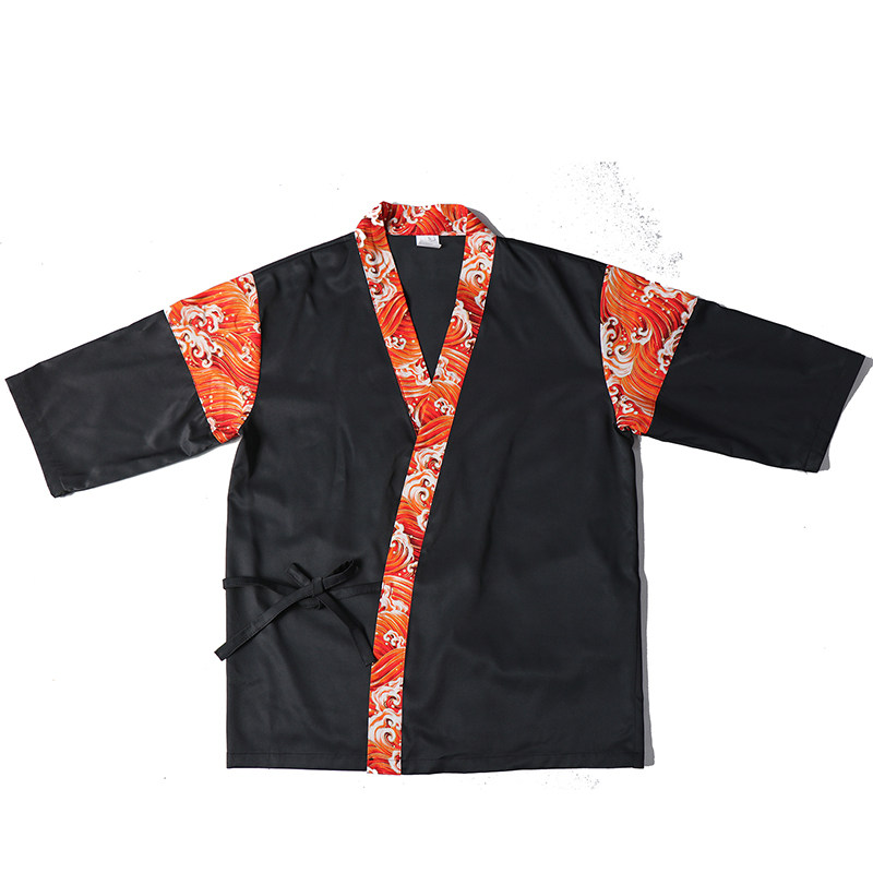 日式料理服韩国厨师刺绣