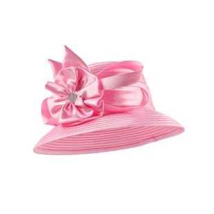 Lattice时尚花朵头巾帽女士教堂帽礼帽大沿帽遮阳防晒帽出游百搭