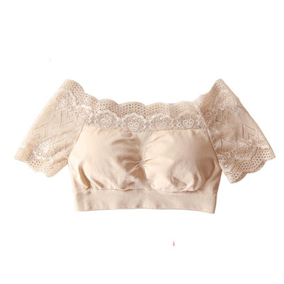 蕾丝一字肩内衣漏锁骨裹胸女抹胸