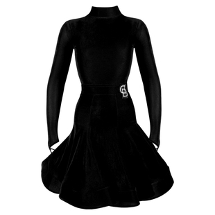 Dancebaby拉丁舞比赛规定服赛服2026新款考级黑色丝绒套装DAS773H