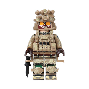 第三方军事战争三角洲雪海豹突击队特种士兵部队积木人仔拼装玩具