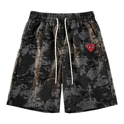 查尔斯桃心扎染迷彩防泼水短裤