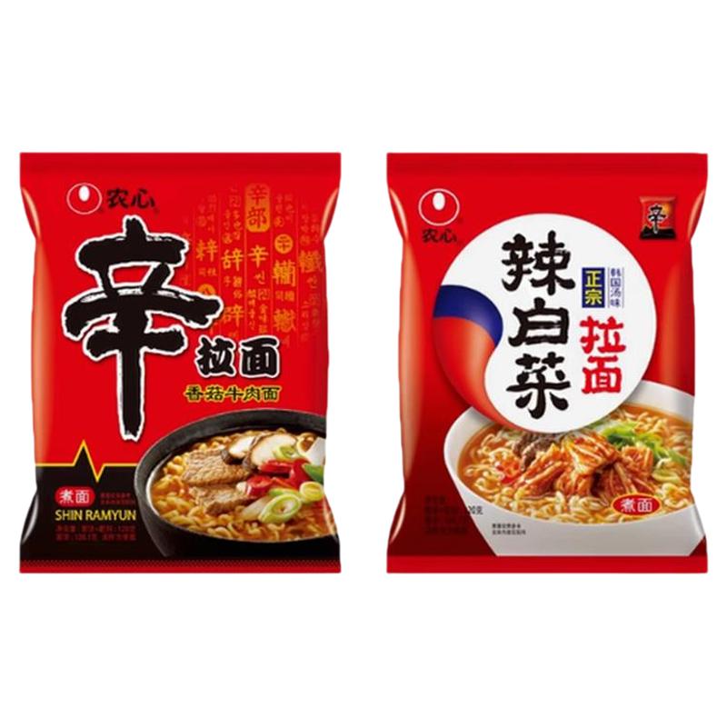 韩国农心经典辛拉面辣白菜泡面袋装方便面速食拉面单包组合实惠