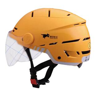 秋冬夏季外卖小哥头盔骑手专用美骑手团头盔装备冬盔衣服透气帽子