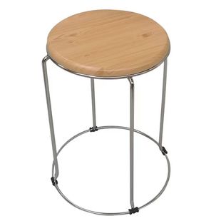 实木圆凳不锈钢筋凳家用加厚可叠放椅子套凳铁艺餐厅小板凳塑料凳