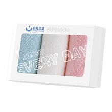 斜月三星速干毛巾密封装珊瑚绒洗脸巾3条装！