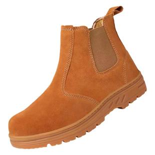 无钢头劳保鞋男电焊工防烫轻便耐磨牛筋底一脚蹬无钢板高帮老保鞋