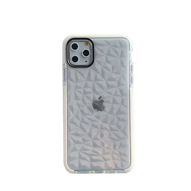适用于苹果7Plus手机壳新款Xsmax钻石纹防摔8女硅胶透明壳iPhone6s全包套气囊粉色情侣女款xr软壳创意水晶壳