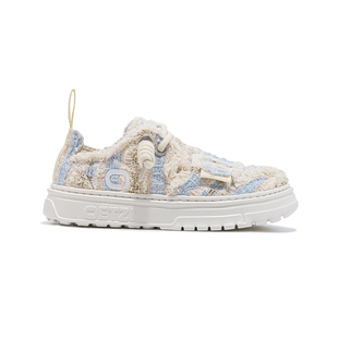 OETZI冰人小香风丑萌鞋厚底小白鞋帆布鞋休闲板鞋初秋女鞋