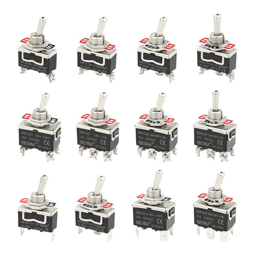 钮子开关E-TEN1021/1321/1322/1121纽子拨动摇头电源开关摇臂开关