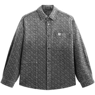 【商场同款】太平鸟男装渐变提花长袖衬衫春季新款外套B2CHG1116