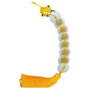 天然八白玉扣挂件五白玉六白玉六帝钱平安扣除污秽门对门卧室挂饰