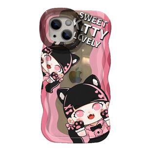 新款泡泡玛特Molly苹果17手机壳猫咪女孩适用16promax保护壳15可爱卡通iphone14双支架13pro硅胶11小众保护套