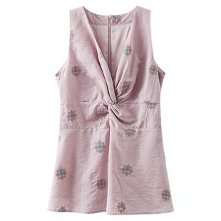 【清仓秒杀】夏韩系气质上衣设计感小众别致独特无袖v领扭结背心