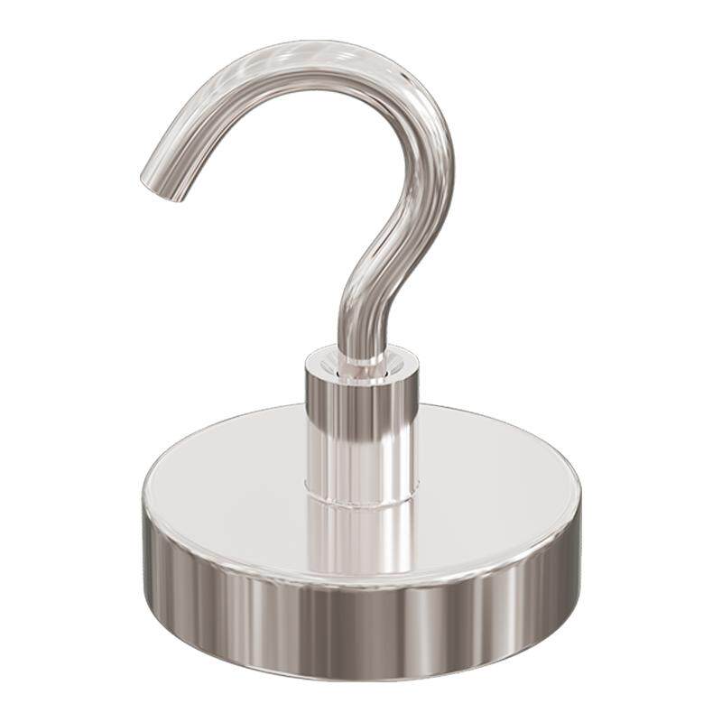 超强力磁铁挂钩不锈钢圆形钕强磁挂钩冰箱钥匙门后带磁铁的小挂钩