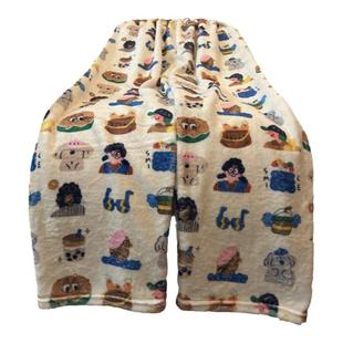 高个子加长版睡裤女加绒加厚珊瑚绒秋冬季宽松直筒遛弯家居长裤子