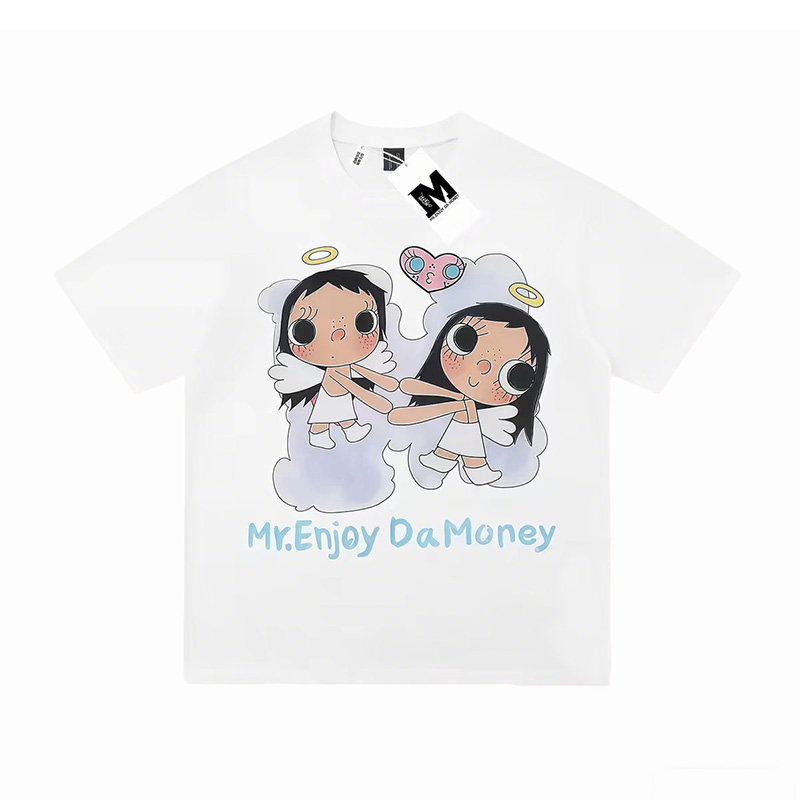 MEDM AGFRx小玉联名-天使爱心印花短袖休闲宽松夏季t恤女