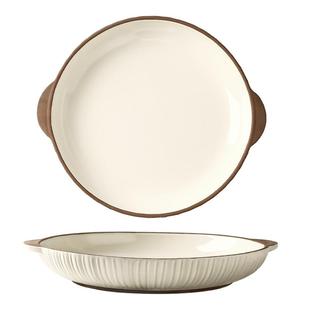 大号剁椒鱼头专用盘子菜盘家用双耳龙虾大盘鸡蒸鱼盘鱼碗鱼盆餐具