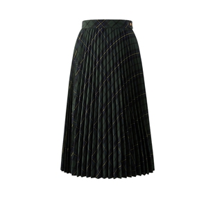 Eland衣恋半身裙女复古伞裙式中长裙休闲通勤裙子2025冬季新款