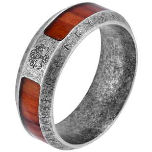 生命之树钛钢戒指男潮复古维京凯尔特结高级感木纹指环女个性嘻哈