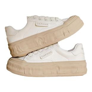 达芙妮厚底小白鞋女款2025新款秋季鞋子大头饼干鞋板鞋休闲鞋女鞋