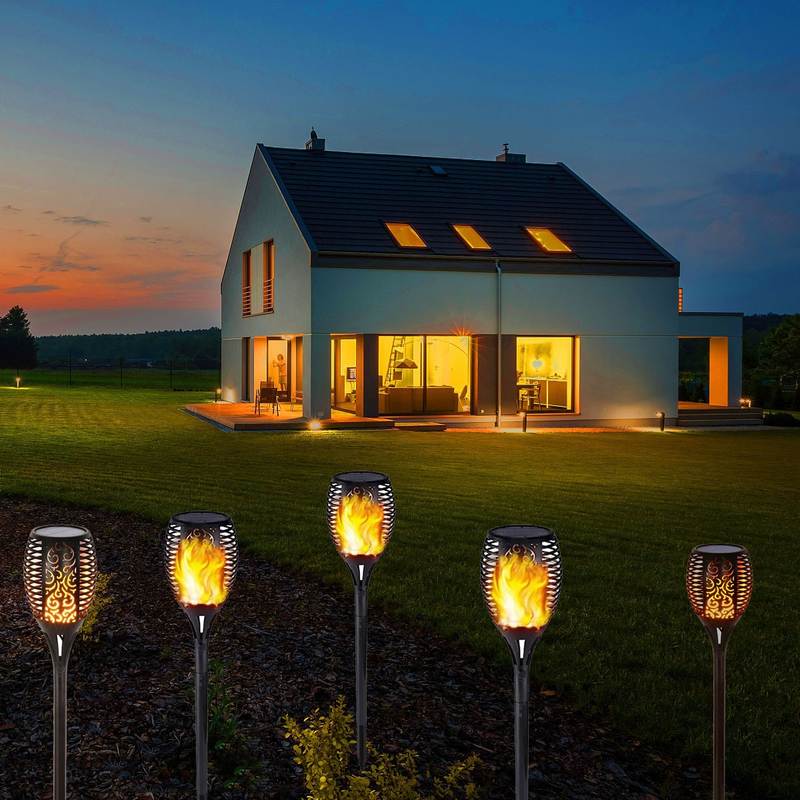 太阳能火焰灯 LED充电地插草坪装饰灯户外防水庭院花园感应景观灯